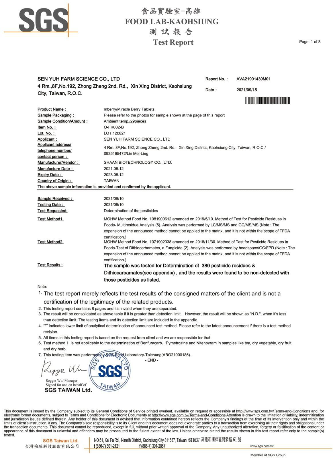 SGS 381 Pesticides Report